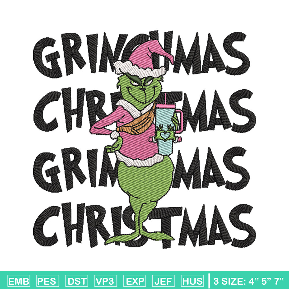Grinchmas embroidery design, Grinch embroidery, Chrismas design, Embroidery shirt, Embroidery file, Digital download..jpg
