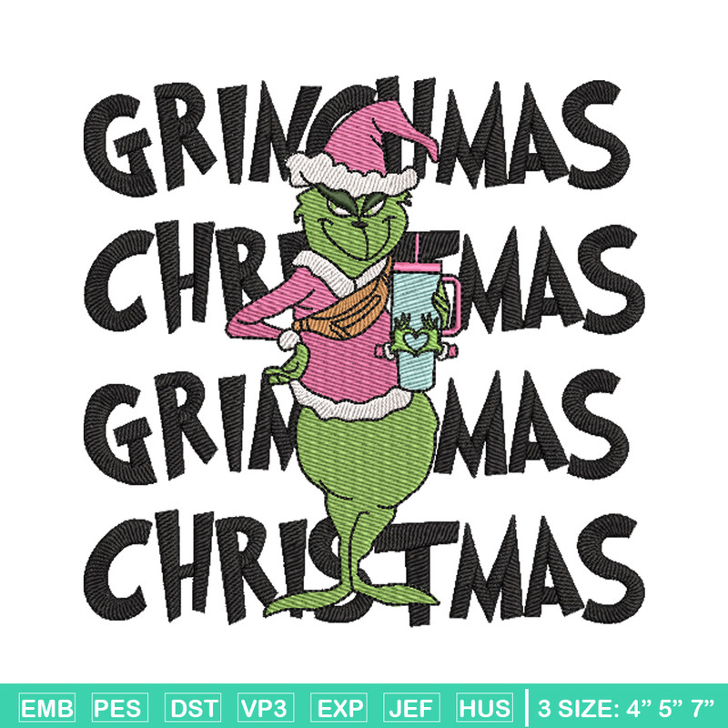 Grinchmas embroidery design, Grinch embroidery, Chrismas design, Embroidery shirt, Embroidery file, Digital download..jpg