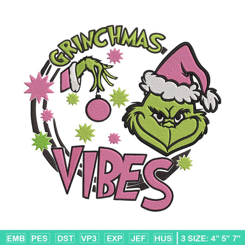 Grinchmas vibes Embroidery Design, Grinch Embroidery, Embroidery File,Chrismas Embroidery, Anime shirt, Digital download.jpg