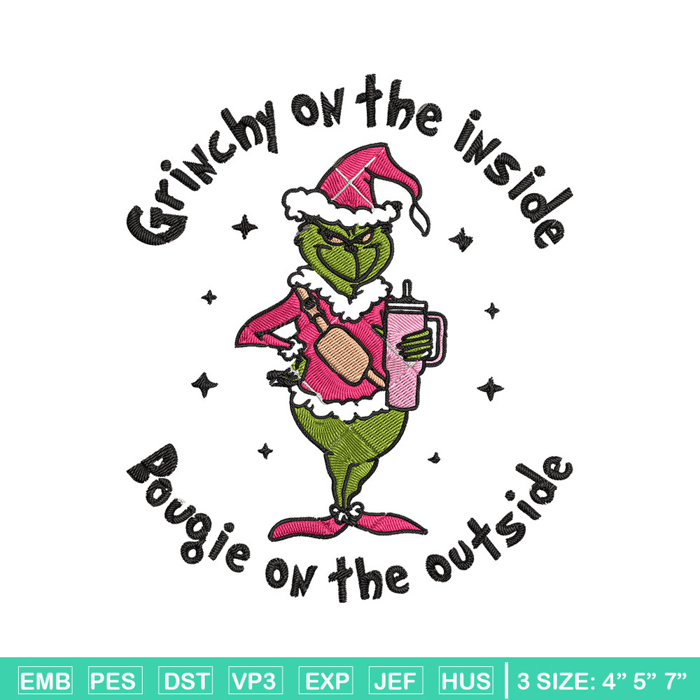 Grinchy Embroidery Design, Grinch Embroidery, Embroidery File, Chrismas Embroidery, Anime shirt, Digital download.jpg