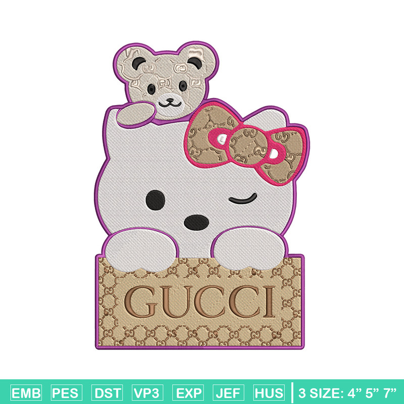 Gucci hello kitty Embroidery Design, Kitty Embroidery, Embroidery File, Gucci Embroidery, Anime shirt, Digital download.jpg