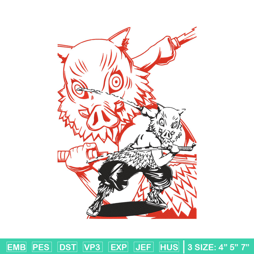 Hashibira Inosuke Embroidery Design, Demon slayer Embroidery, Embroidery File, Anime Embroidery, Digital download.jpg