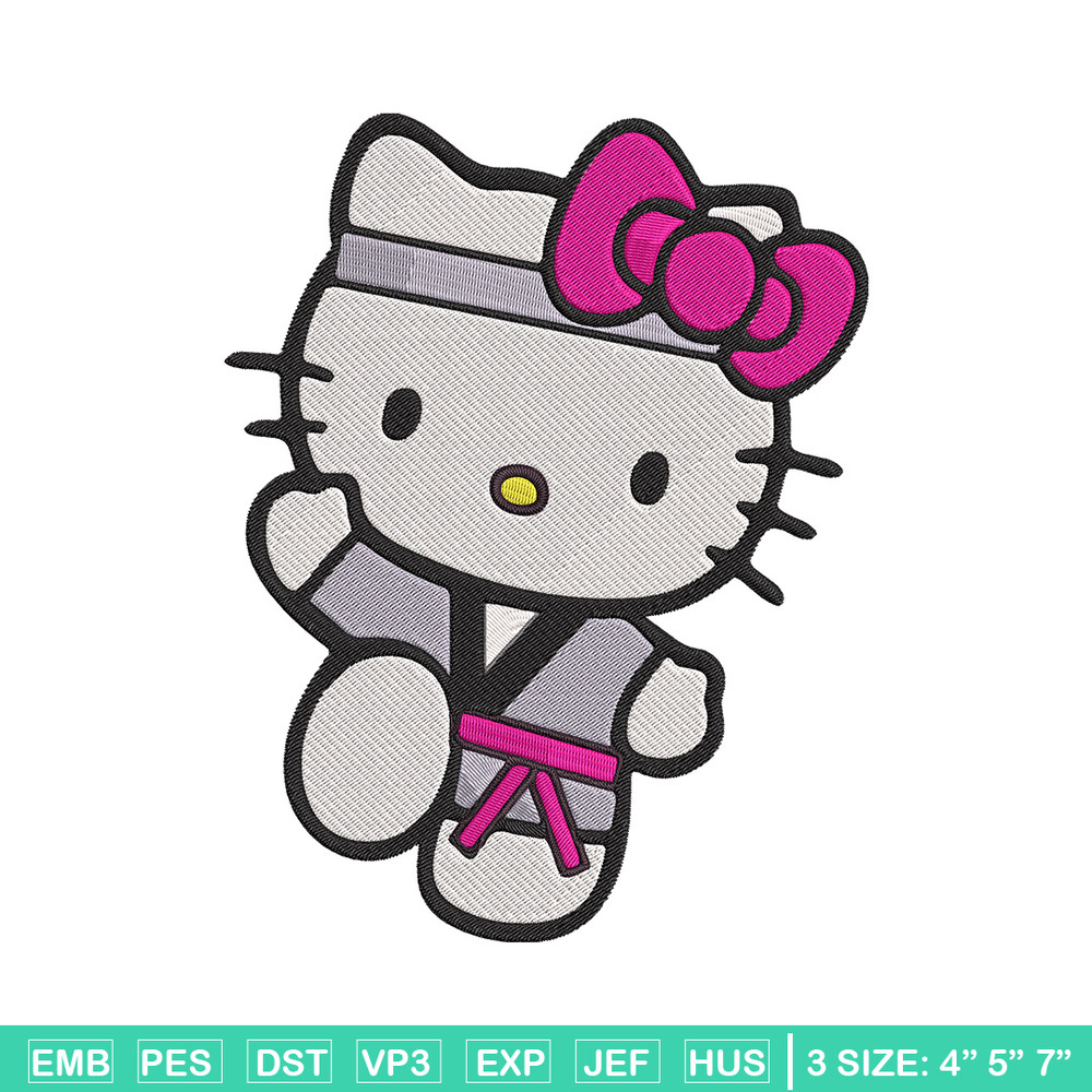 Hello kitty Taekwondo Embroidery Design, Hello kitty Embroidery, Embroidery File, Anime Embroidery, Digital download.jpg