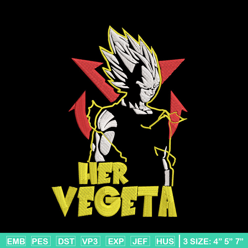 Her Vegeta Embroidery Design, Dragonball Embroidery, Embroidery File, Anime Embroidery, Anime shirt, Digital download..jpg
