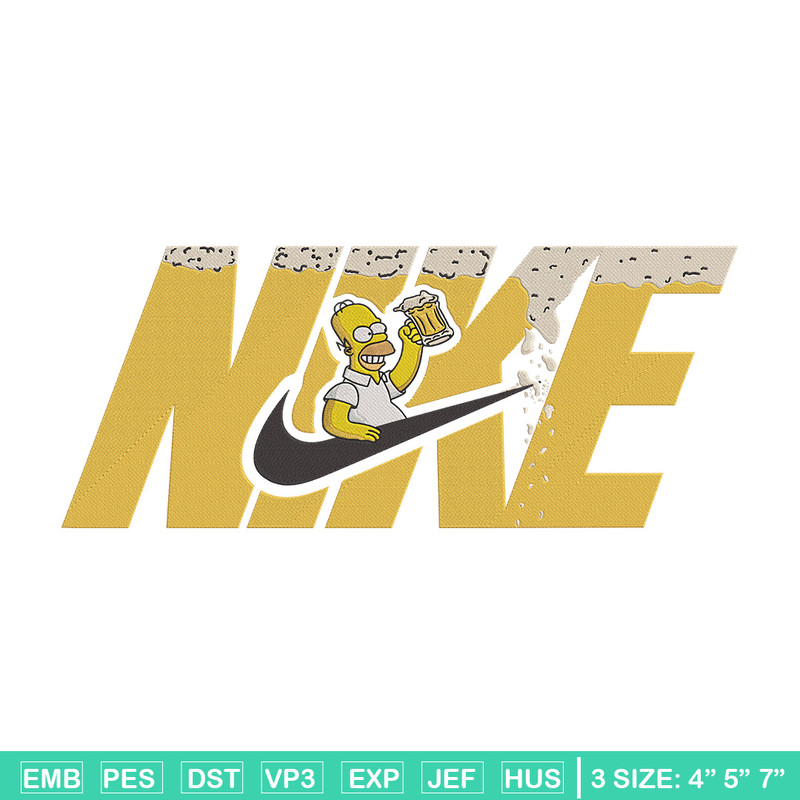 Homer x nike Embroidery Design, Simpson Embroidery, Embroidery File, Nike Embroidery, Anime shirt, Digital download.jpg
