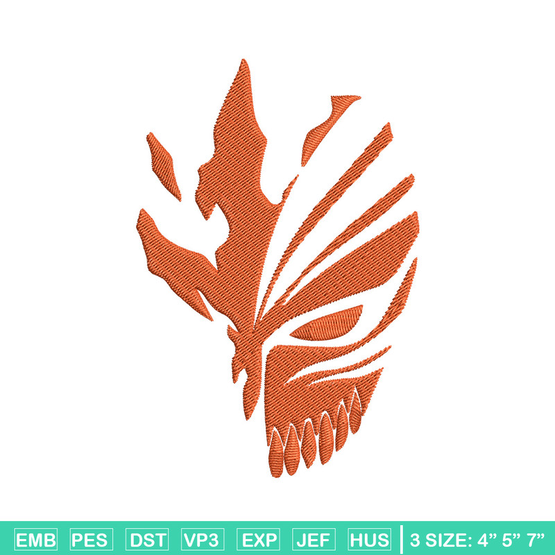 Ichigo mask Embroidery Design, Bleach Embroidery, Embroidery File, Anime Embroidery, Anime shirt, Digital download.jpg