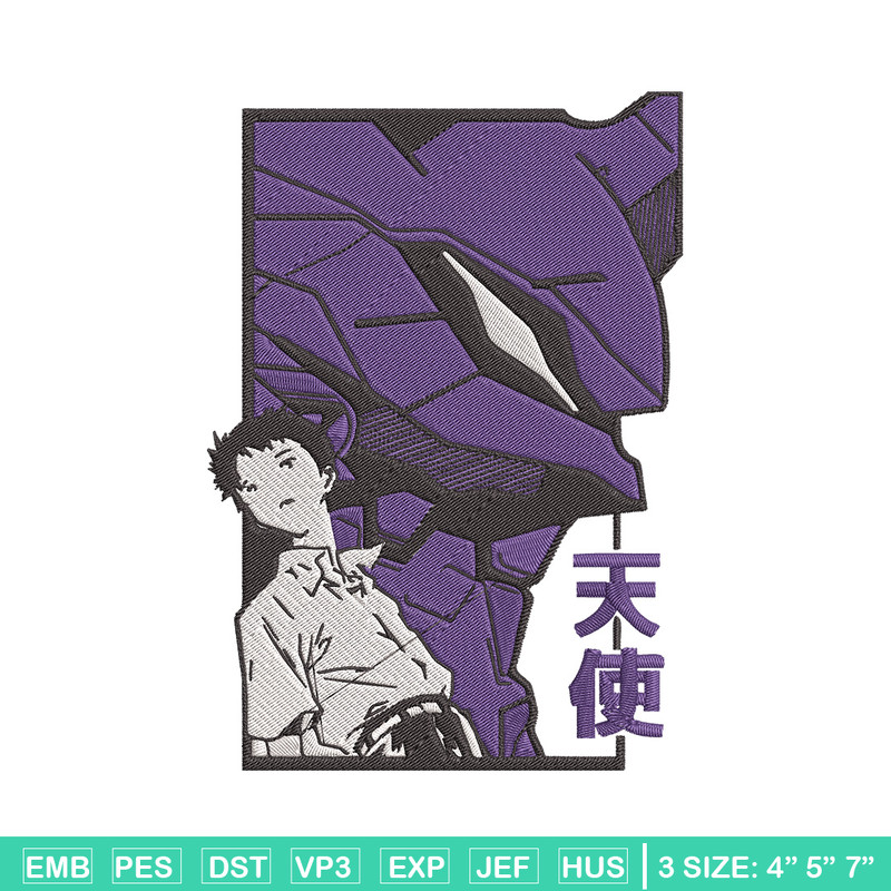 Ikari Shinji Embroidery Design, Evangelion Embroidery, Embroidery File, Anime Embroidery, Anime shirt, Digital download.jpg