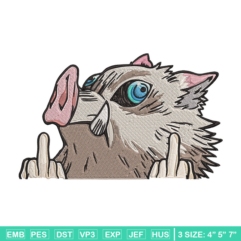 Inosuke Peeker Embroidery Design, Demon slayer Embroidery, Embroidery File, Anime Embroidery, Digital download.jpg