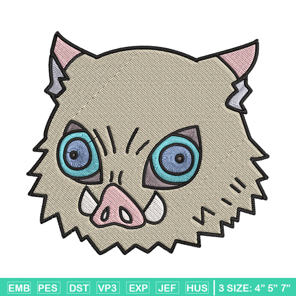 Inosuke sticker Embroidery Design, Demon slayer Embroidery, Embroidery File, Anime Embroidery, Digital download.jpg