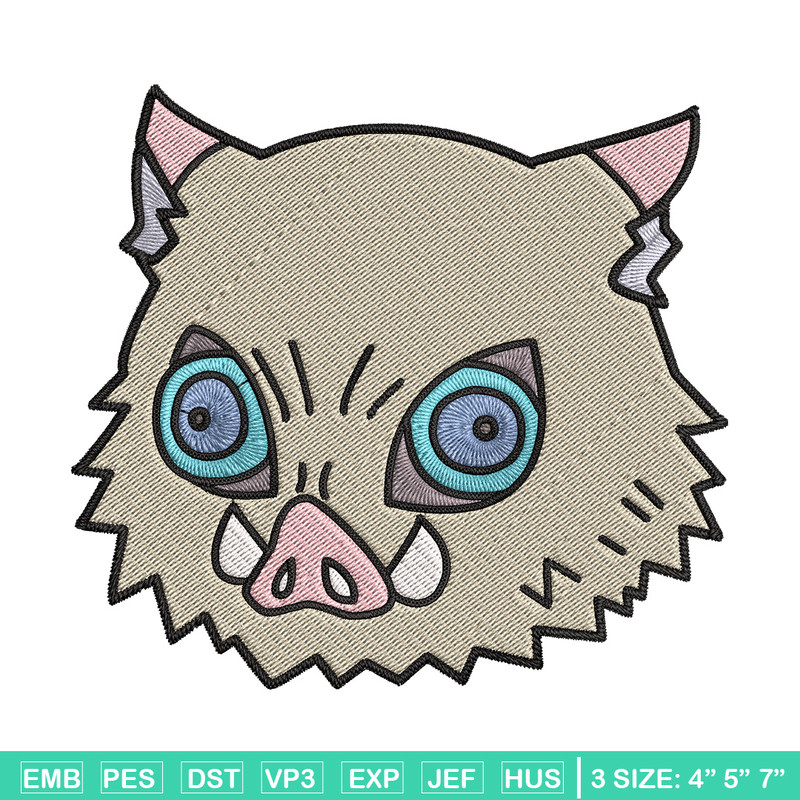 Inosuke sticker Embroidery Design, Demon slayer Embroidery, Embroidery File, Anime Embroidery, Digital download.jpg