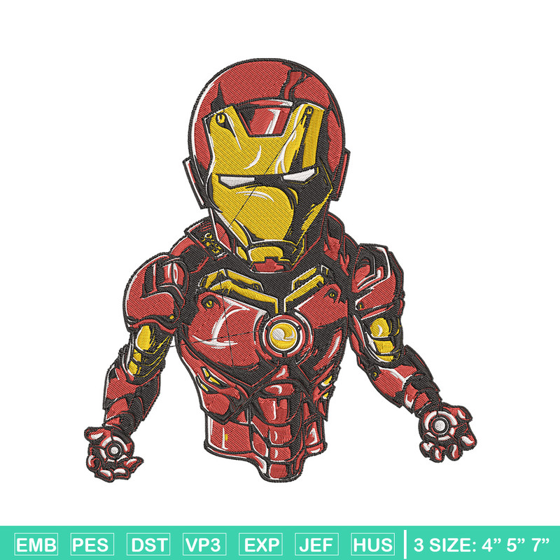 Iron man chibi Embroidery Design, Marvel Embroidery, Embroidery File, Anime Embroidery, Anime shirt, Digital download.jpg
