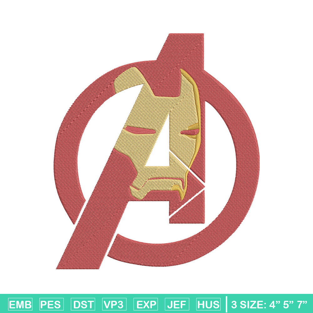Iron man logo Embroidery Design, Marvel Embroidery, Embroidery File, Anime Embroidery, Anime shirt, Digital download.jpg