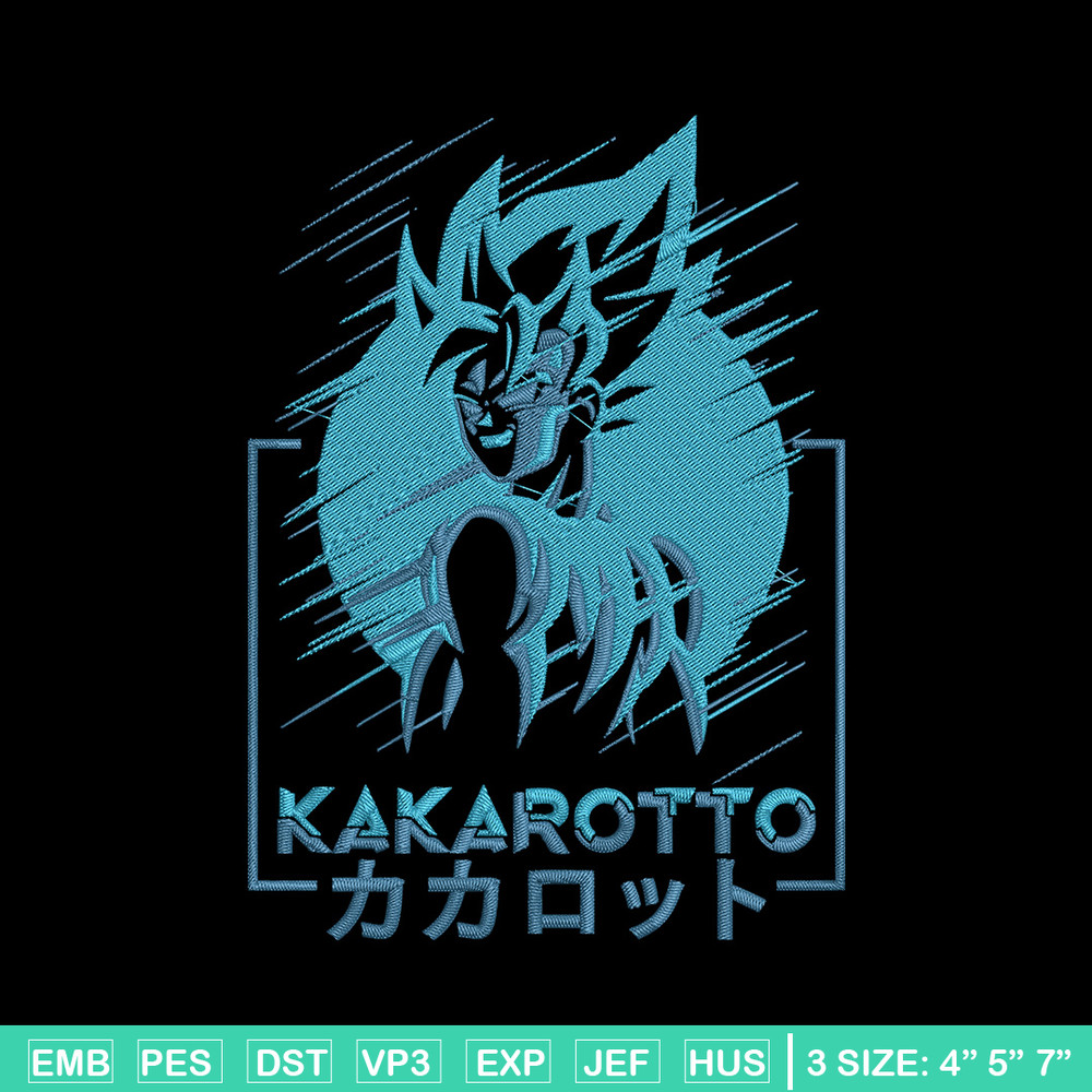 Kakarotto Embroidery Design, Dragonball Embroidery, Embroidery File, Anime Embroidery, Anime shirt,Digital download..jpg