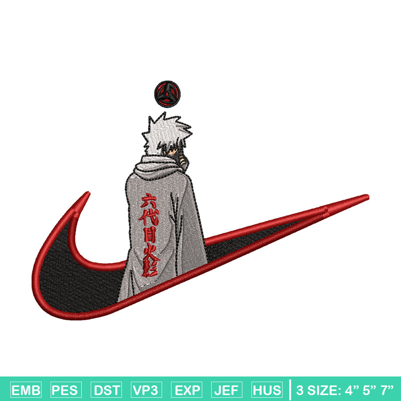 Kakashi Hatake 6 Nike embroidery design, Naruto embroidery, nike design, anime design, anime shirt, Digital download.jpg