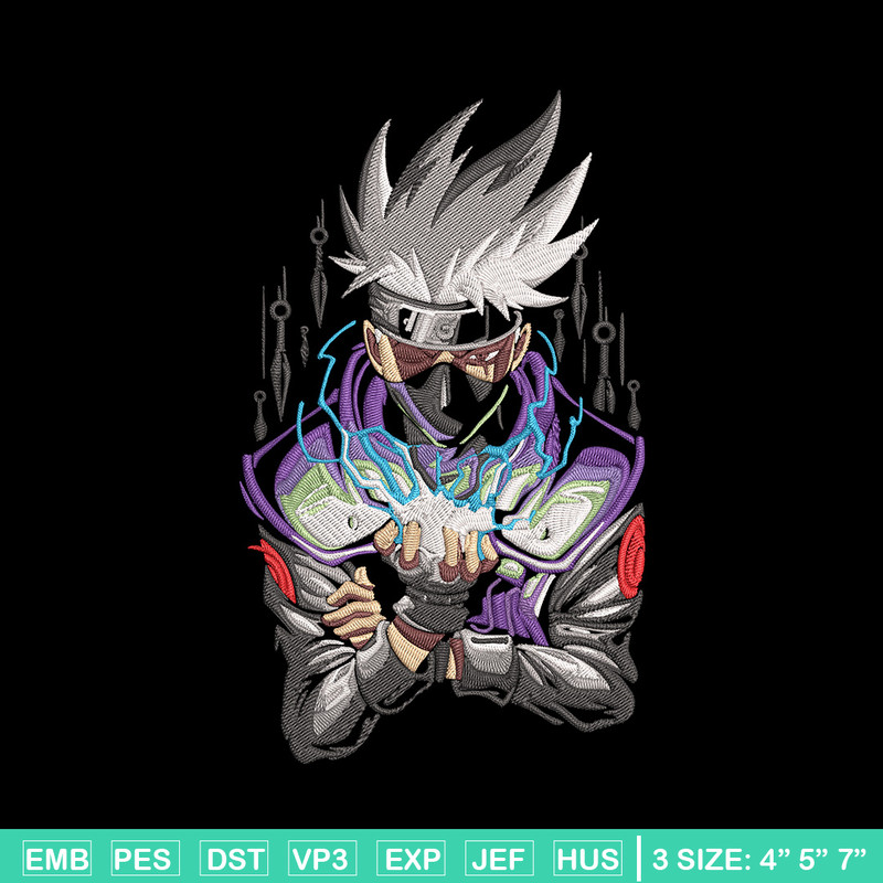Kakashi Poster Embroidery Design, Naruto Embroidery, Embroidery File, Anime Embroidery,Anime shirt, Digital download..jpg