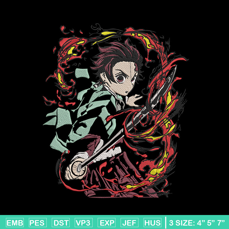 Kamado Tanjiro Embroidery Design, Demon slayer Embroidery, Embroidery File, Anime Embroidery, Digital download..jpg