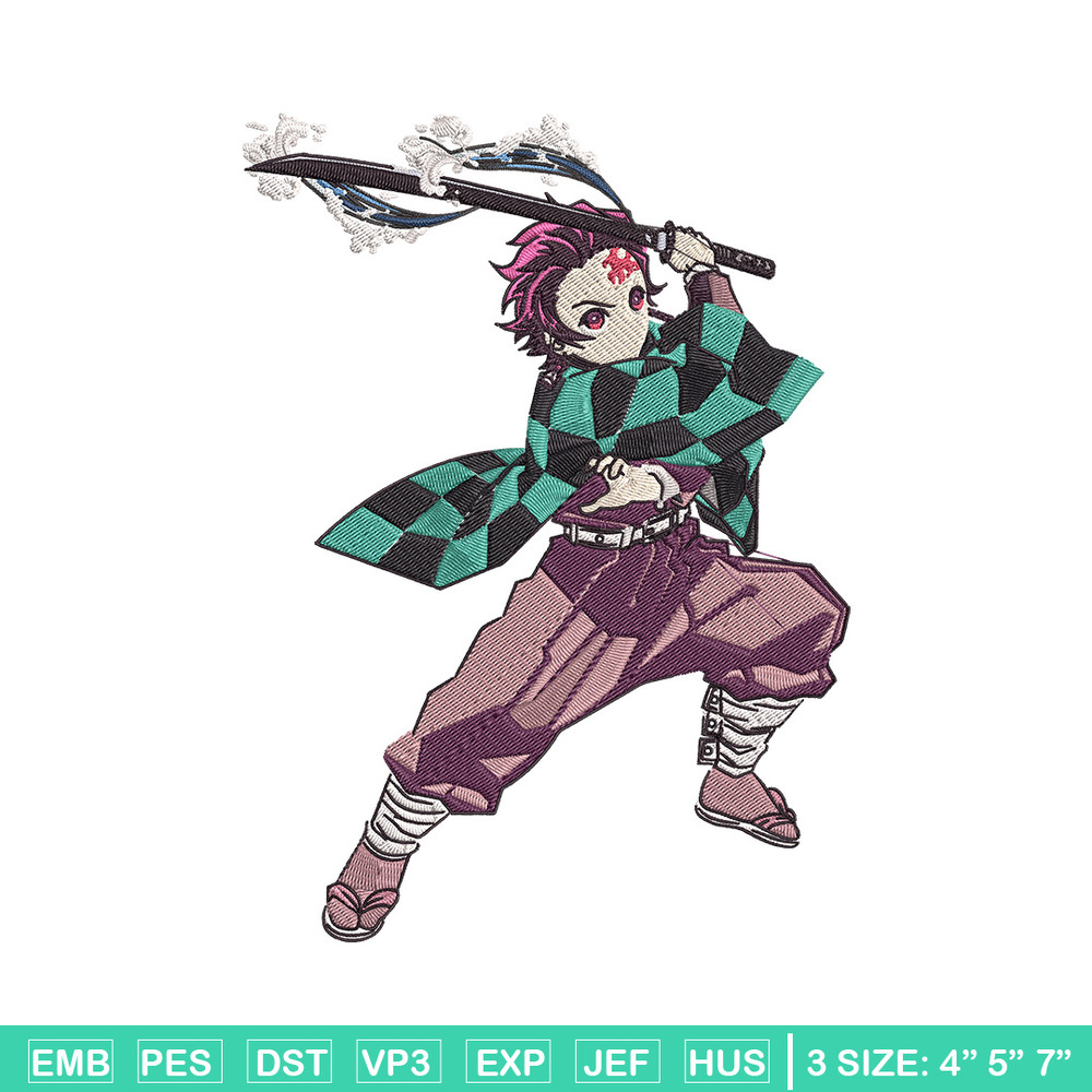 Kamado Tanjiro Embroidery Design, Demon slayer Embroidery,Embroidery File,Anime Embroidery,Anime shirt,Digital download.jpg