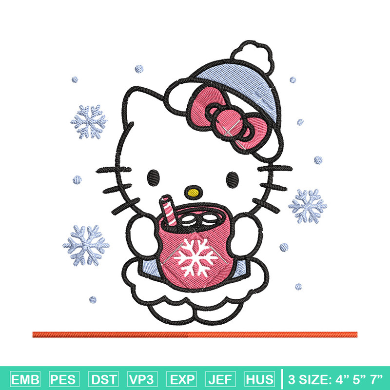 Kitty chrismas Embroidery Design, Hello kitty Embroidery, Embroidery File,Anime Embroidery, Anime shirt,Digital download.jpg