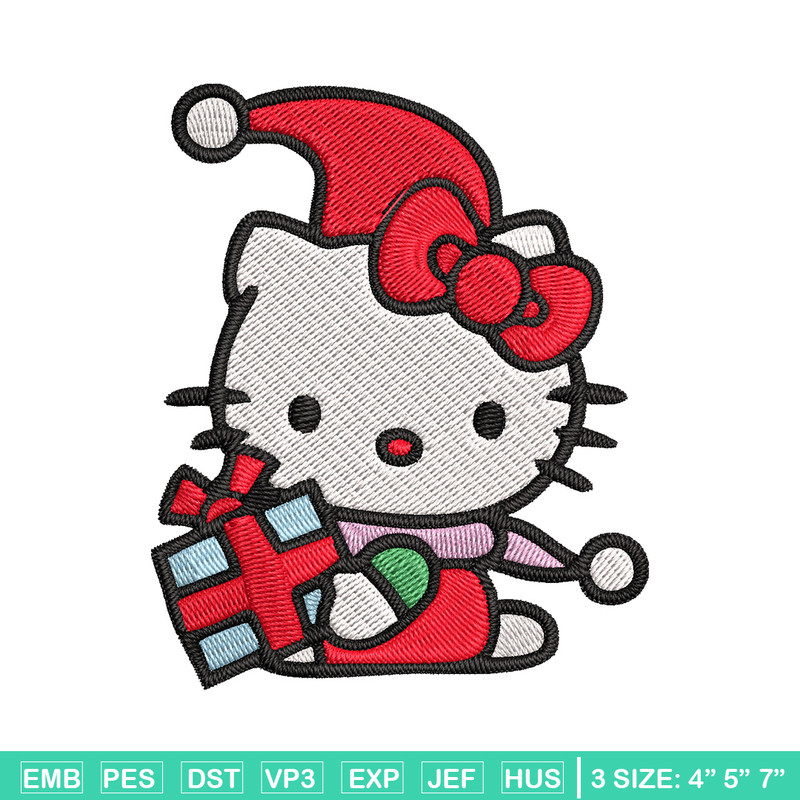 Kitty chrismas Embroidery Design, Kitty Embroidery, Embroidery File, Chrismas Embroidery, Anime shirt, Digital download.jpg