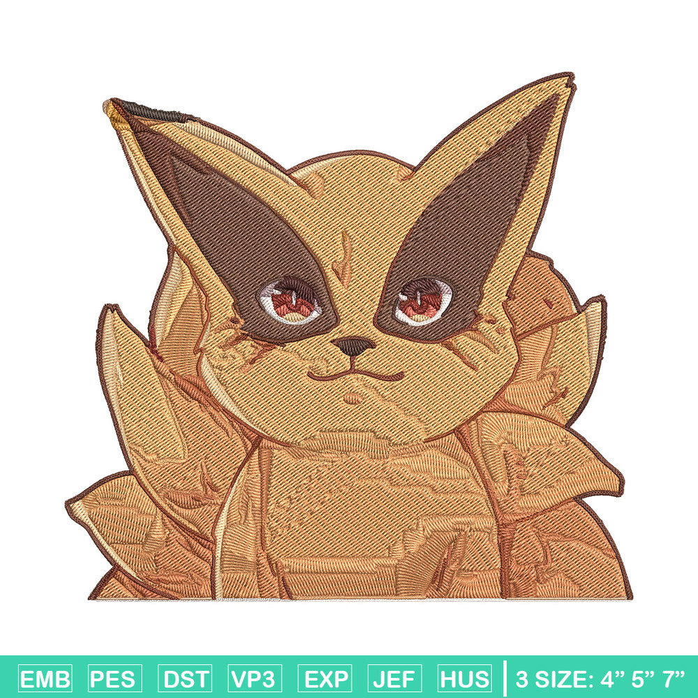 Kurama chibi Embroidery Design, Naruto Embroidery, Embroidery File, Anime Embroidery, Anime shirt, Digital download.jpg