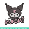Kuromi logo Embroidery Design, Hello kitty Embroidery, Embroidery File, Anime Embroidery, Anime shirt, Digital download..jpg