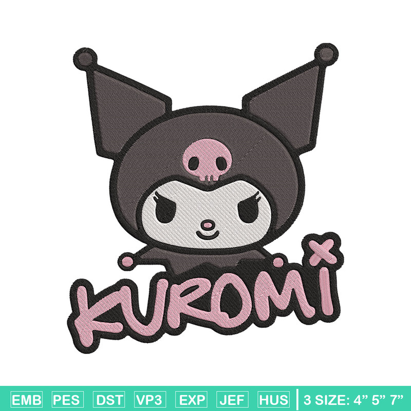 Kuromi logo Embroidery Design, Hello kitty Embroidery, Embroidery File, Anime Embroidery, Anime shirt, Digital download..jpg