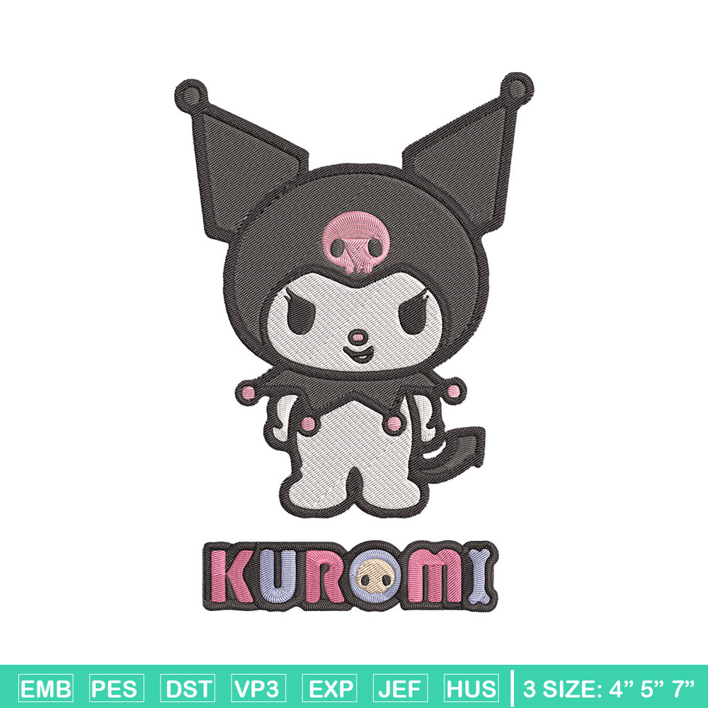 Kuromi logo Embroidery Design, Hello kitty Embroidery, Embroidery File,Anime Embroidery, Anime shirt, Digital download.jpg