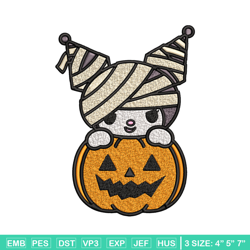 Kuromi Mummy Embroidery design, Halloween Embroidery, Embroidery File, cartoon design, logo shirt, Digital download..jpg