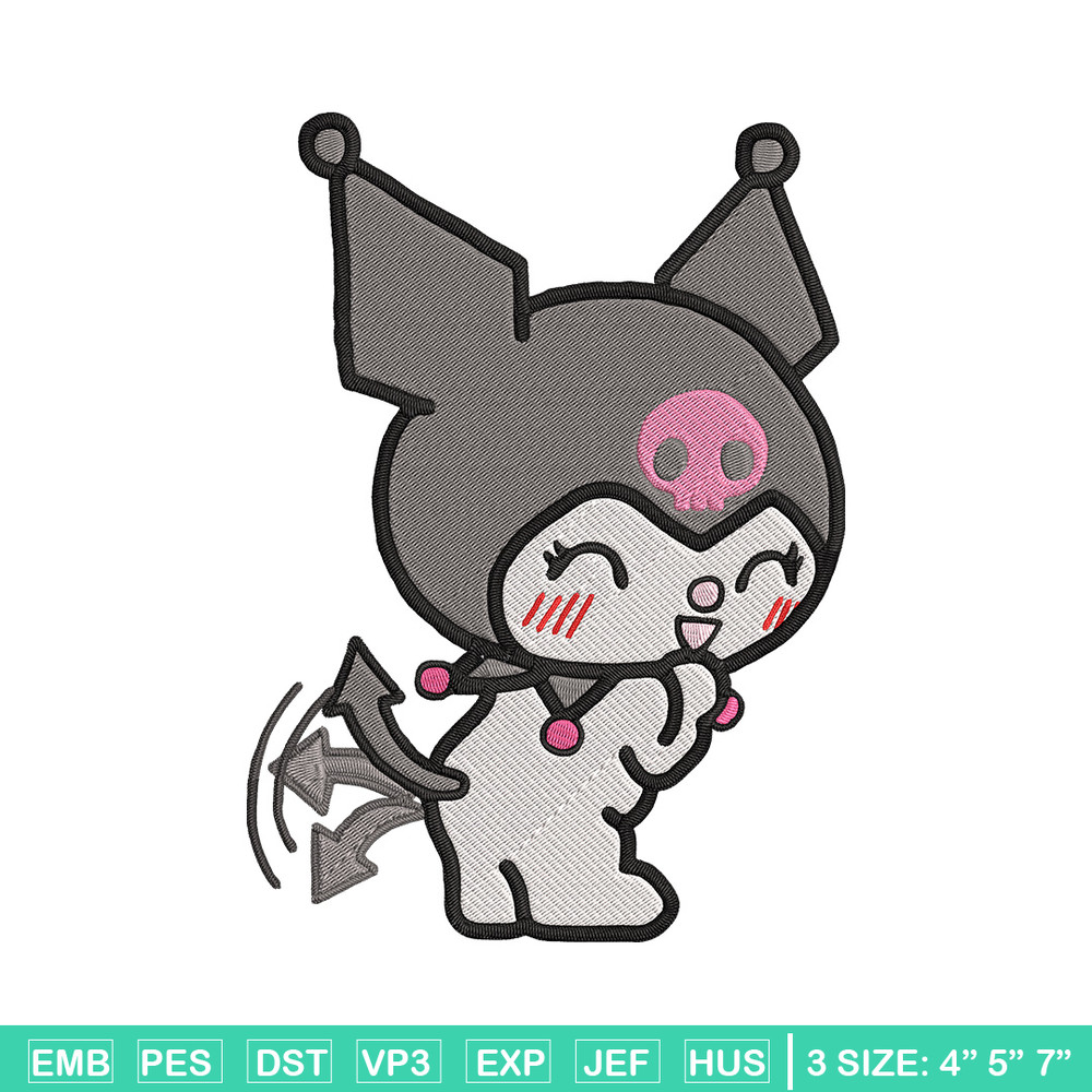 Kuromi sticker Embroidery Design, Hello kitty Embroidery, Embroidery File, Anime Embroidery,Anime shirt,Digital download.jpg
