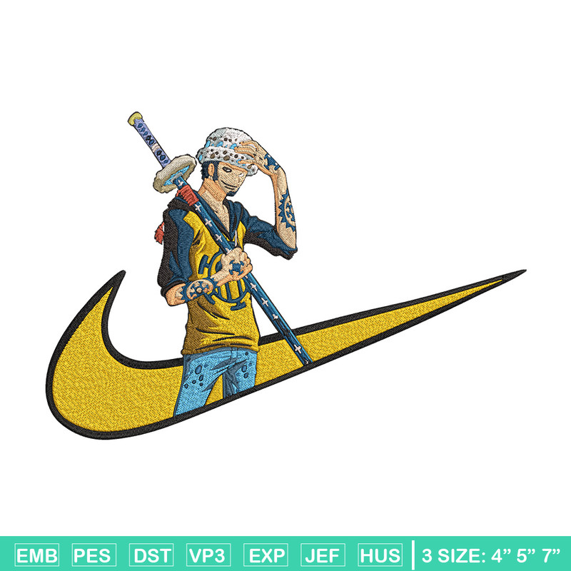 Law nike Embroidery Design, One piece Embroidery, Embroidery File, Nike Embroidery, Anime shirt, Digital download.jpg