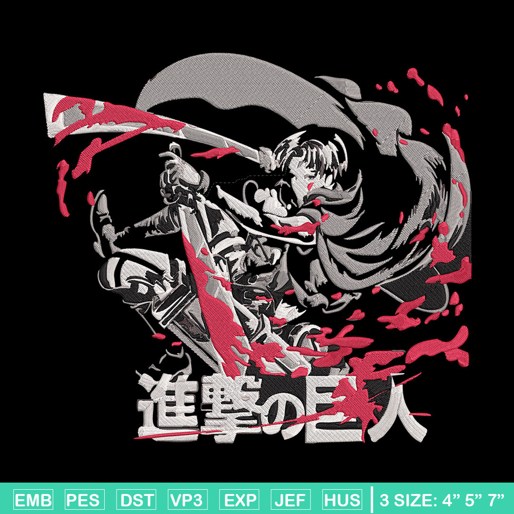 Levi poster Embroidery Design,Aot Embroidery, Embroidery File, Anime Embroidery, Anime shirt, Digital download..jpg