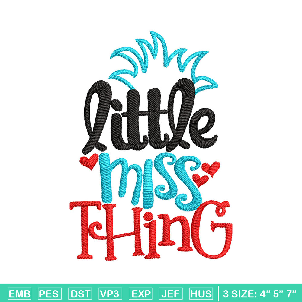 Little Miss Thing Dr Seuss Embroidery Design, Little Miss Thing Dr Seuss Embroidery, Embroidery File, Digital download.jpg