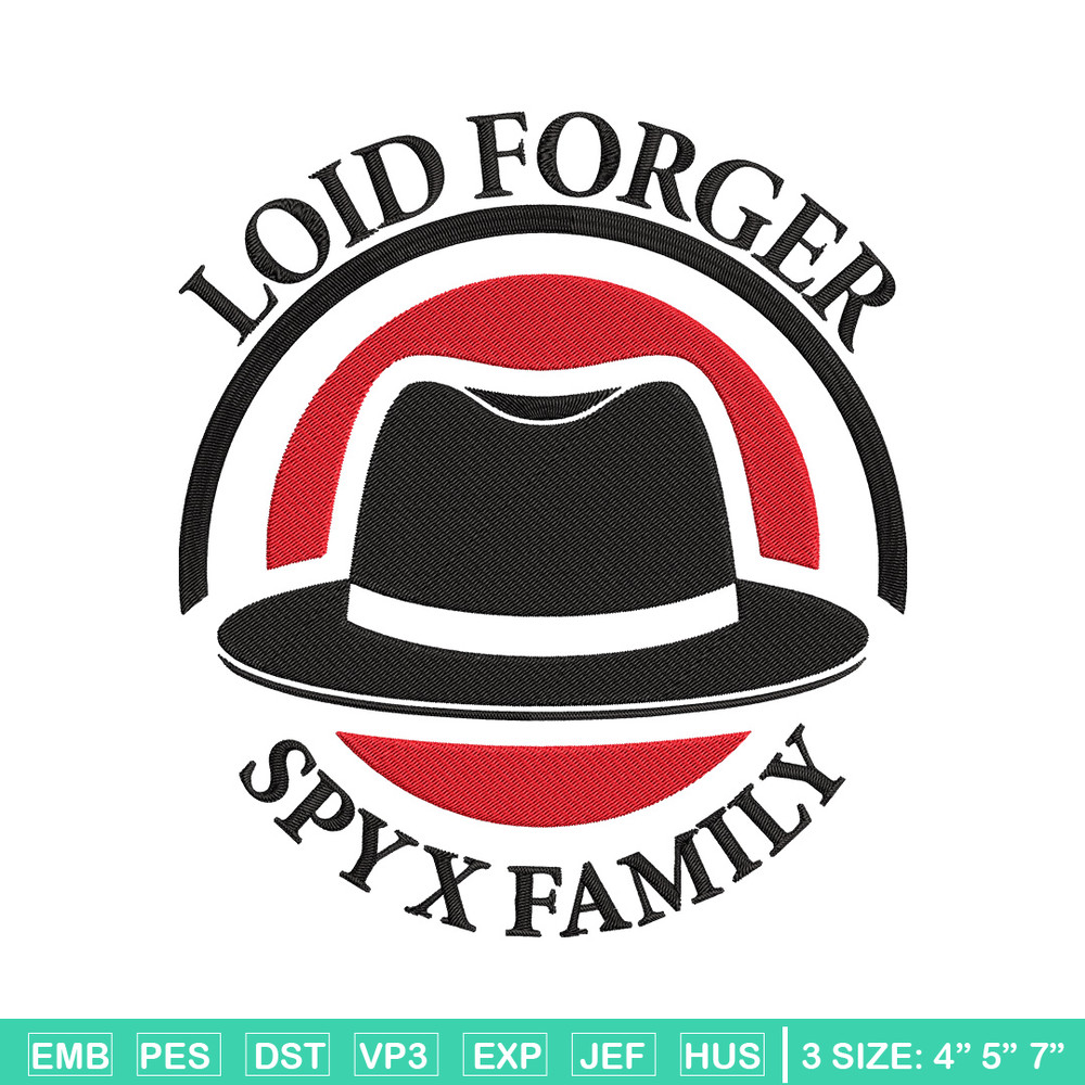 Logo Loid hat Embroidery Design, Spy x family Embroidery, Embroidery File, Anime Embroidery,Anime shirt,Digital download.jpg