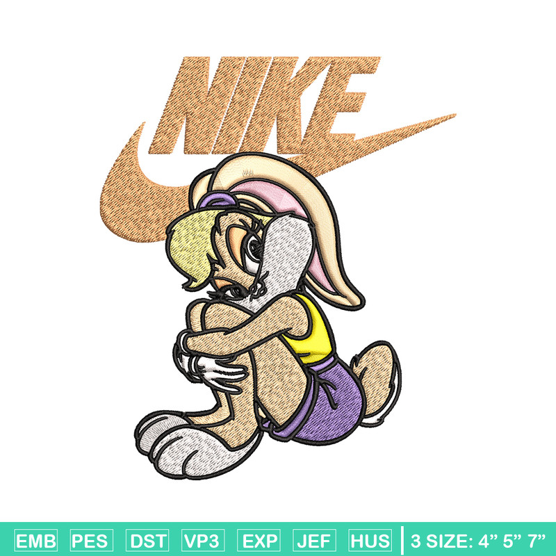 Lola Bunny Nike Embroidery design, Lola Bunny cartoon Embroidery, Nike design, Embroidery file, Instant download..jpg