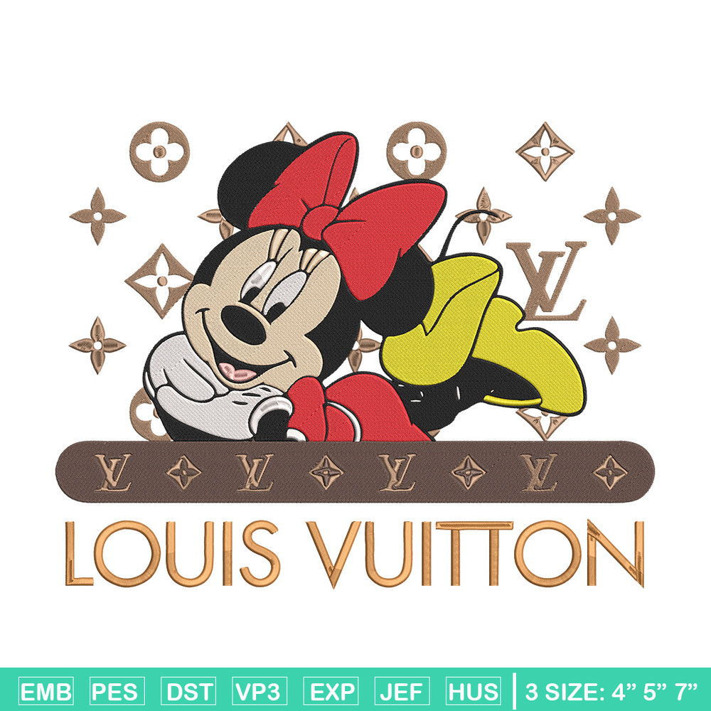 LV x minnie Embroidery Design, Mickey Embroidery, Embroidery File, LV Embroidery, Anime shirt, Digital download.jpg