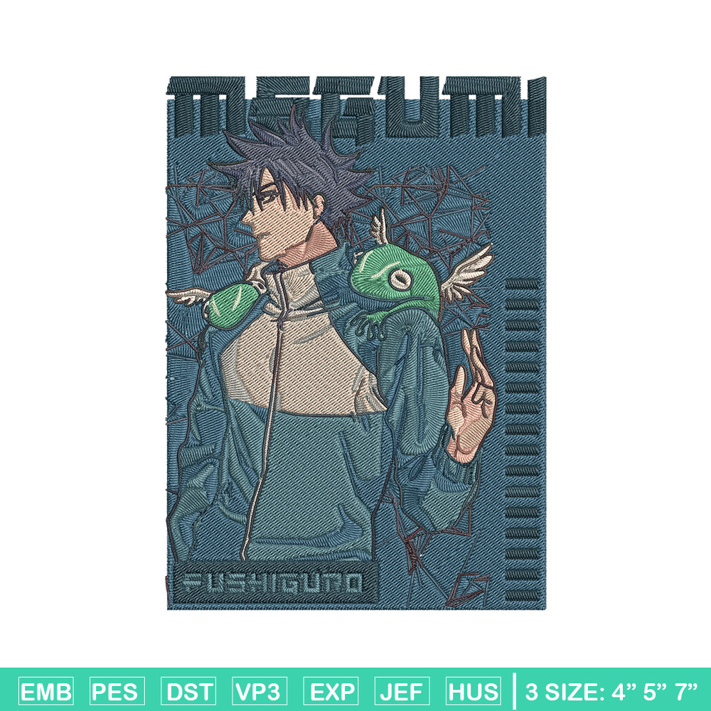 Megumi poster Embroidery Design, Jujutsu Embroidery, Embroidery File, Anime Embroidery, Anime shirt,Digital download.jpg
