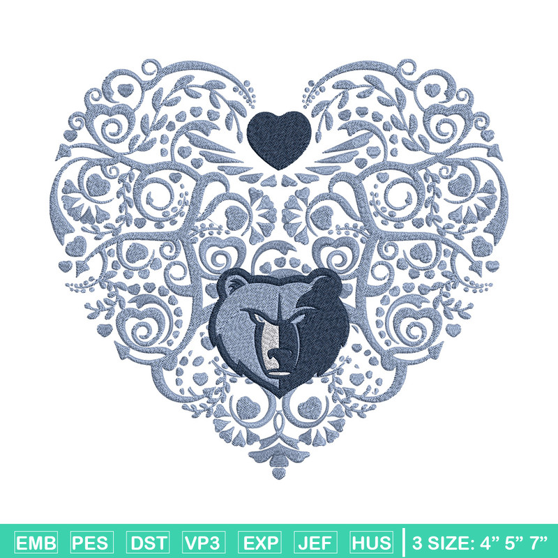 Memphis Grizzlies heart embroidery design, NBA embroidery, Sport embroidery,Embroidery design, Logo sport embroidery.jpg