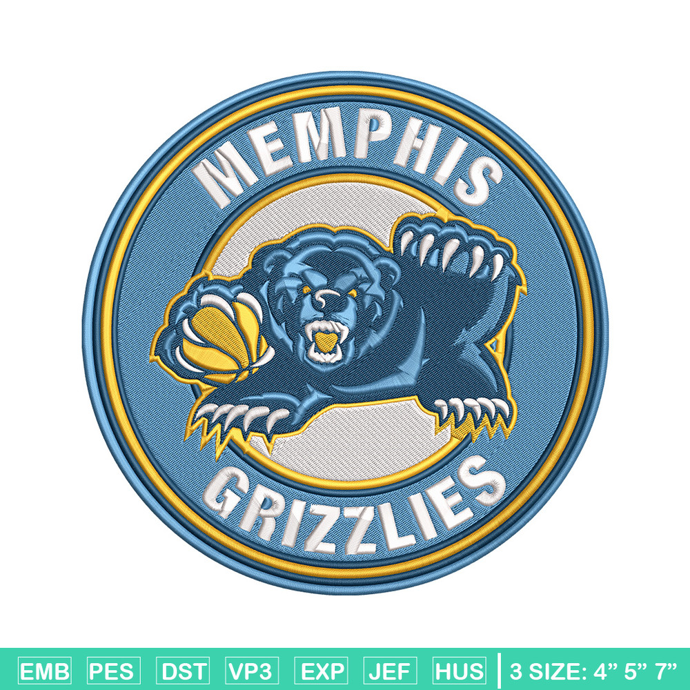 Memphis Grizzlies logo embroidery design,NBA embroidery,Sport embroidery,Embroidery design, Logo sport embroidery..jpg
