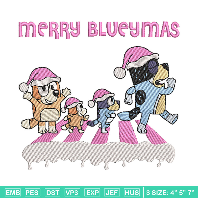 Merry blueymas embroidery design, Bluey embroidery, Chrismas design, Embroidery file, Embroidery shirt, Digital download.jpg