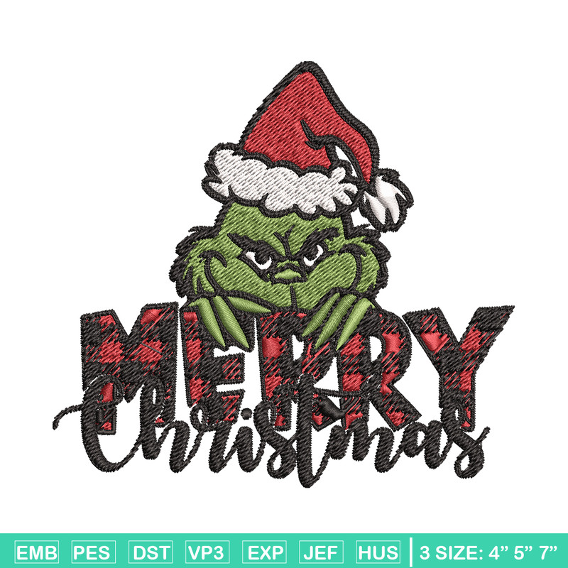 Merry Christmas Grinch Embroidery design, Christmas Grinch Embroidery, logo design, Embroidery File, Instant download..jpg