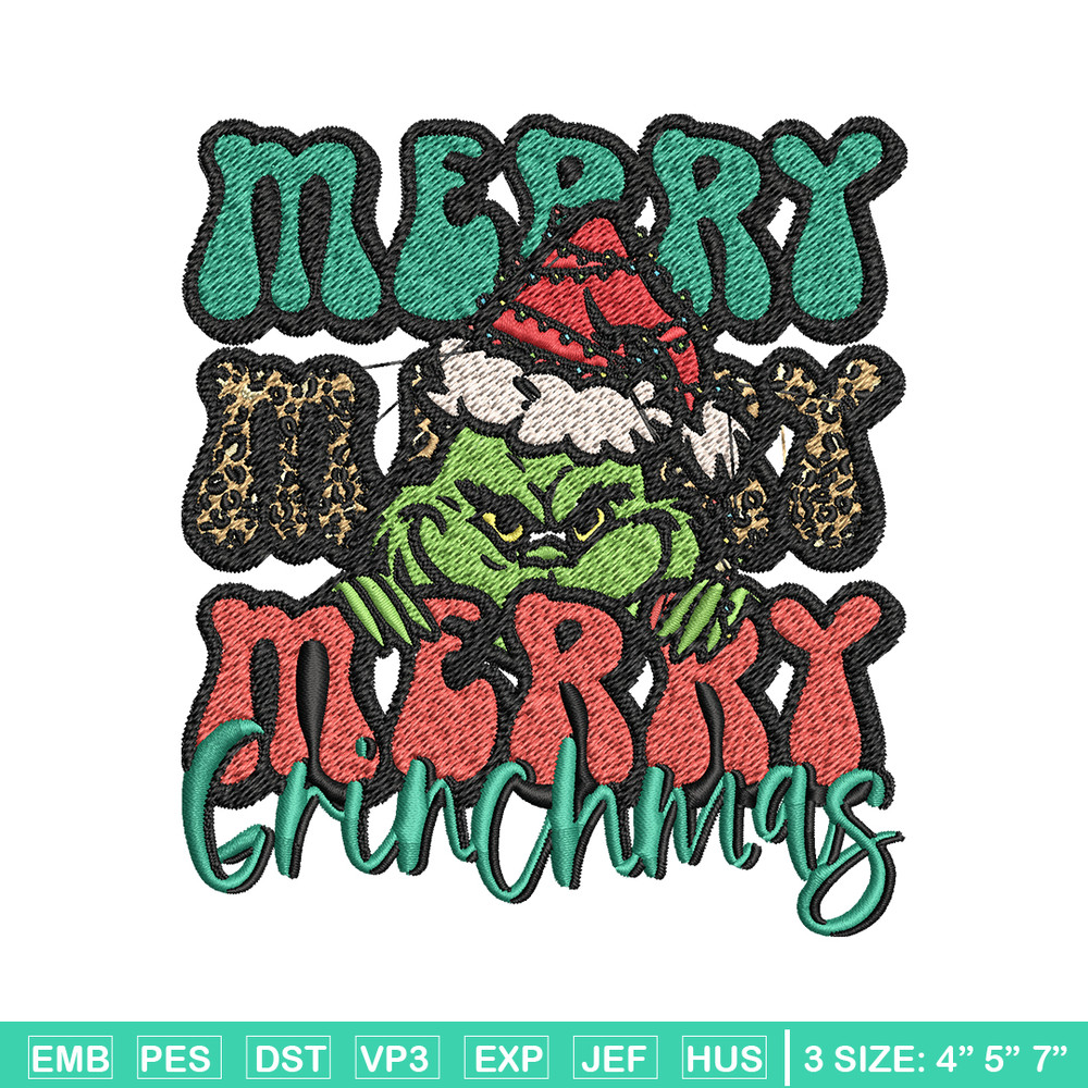 Merry Christmas Grinch Embroidery design, Grinch christmas Embroidery, Embroidery File, logo design, Instant download..jpg