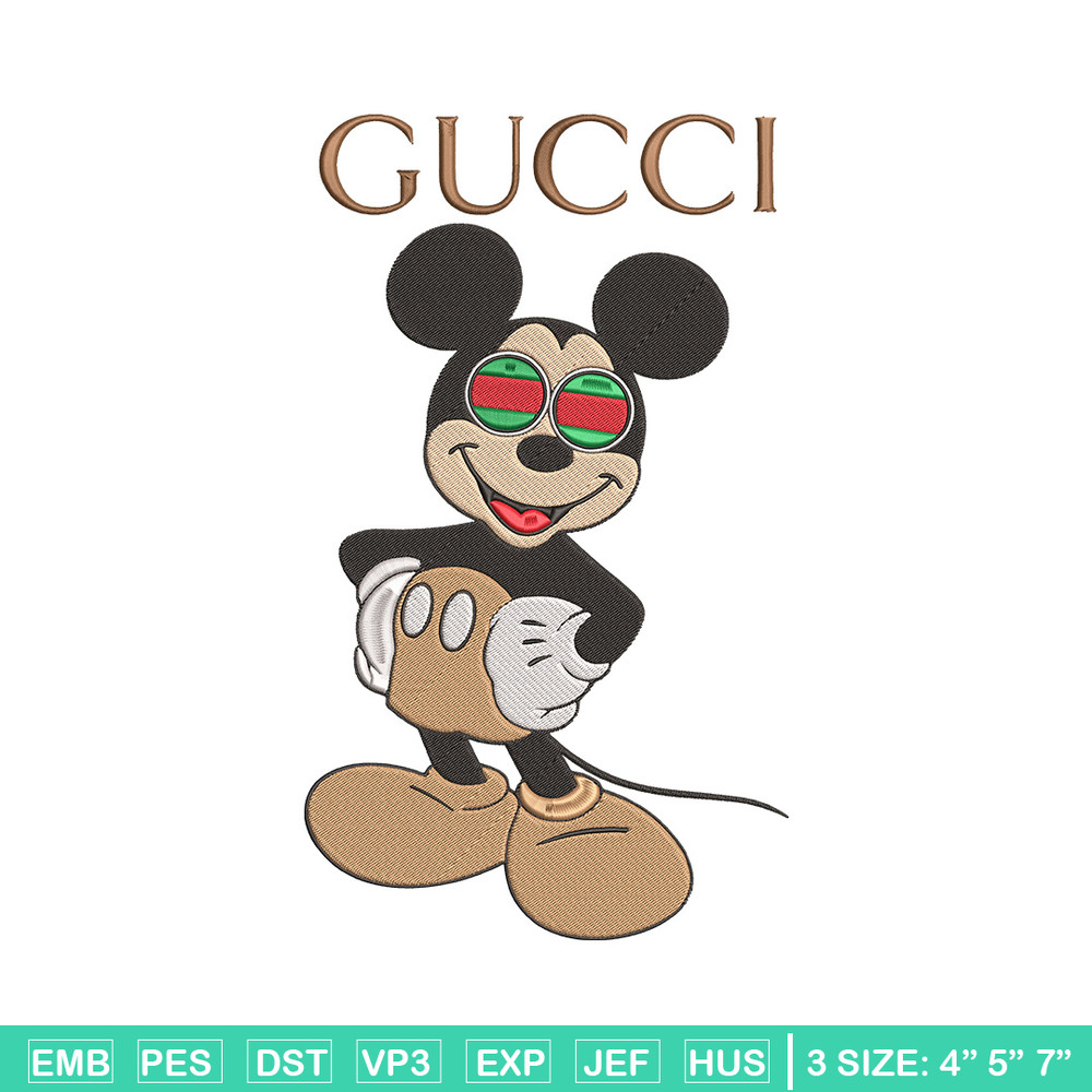 Mickey gucci Embroidery Design, Mickey Embroidery, Embroidery File, Gucci Embroidery, Anime shirt, Digital download..jpg