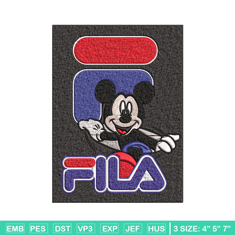 Mickey Mouse Fila Embroidery design, Disney Embroidery, cartoon design, Embroidery File, Fila logo, Instant download..jpg