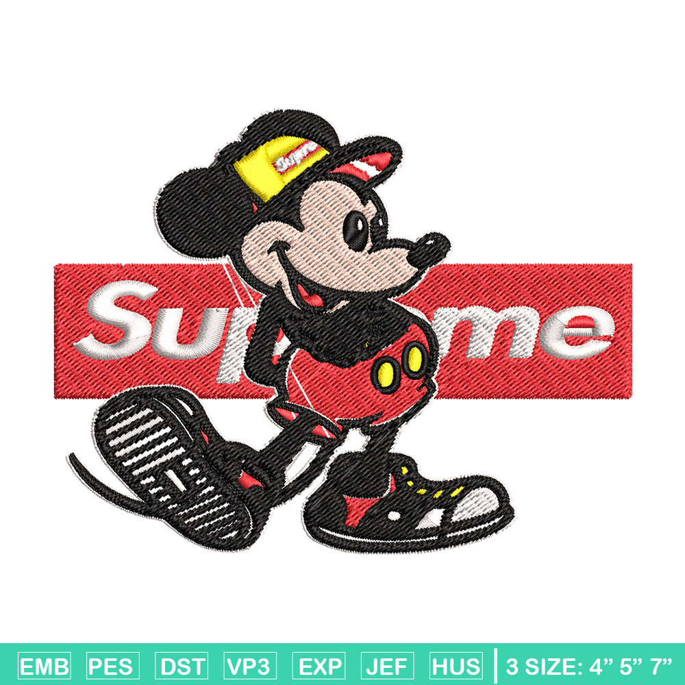 Mickey Mouse Supreme Embroidery design, Disney Embroidery, Disney design, Embroidery File, logo shirt, Digital download..jpg