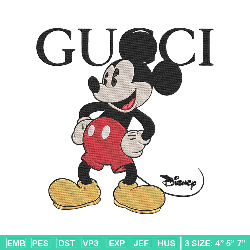 Mickey x gucci Embroidery Design, Mickey Embroidery, Embroidery File, Gucci Embroidery, Anime shirt, Digital download..jpg