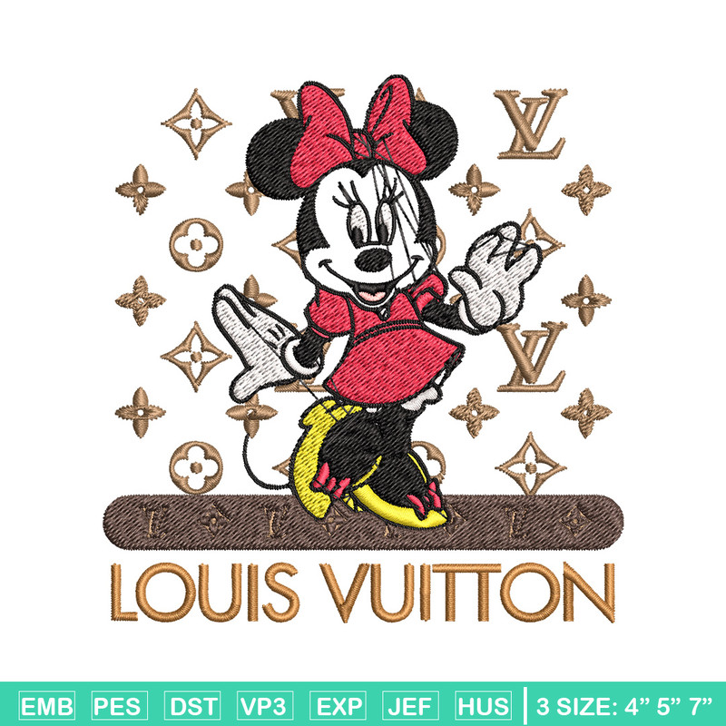 Minnie logo lv Embroidery Design, Lv Embroidery, Embroidery File, Brand Embroidery, Logo shirt, Digital download.jpg