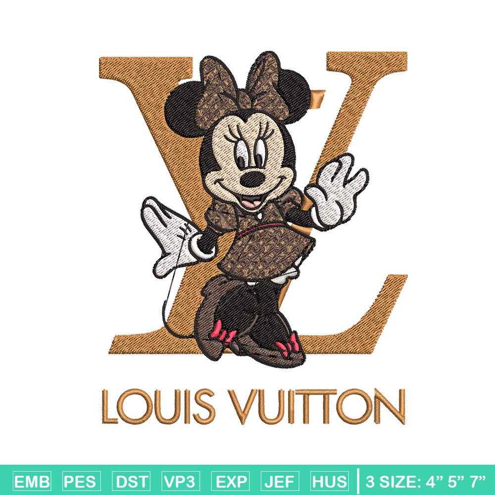 Minnie smile lv Embroidery Design, Lv Embroidery, Embroidery File, Brand Embroidery, Logo shirt, Digital download.jpg