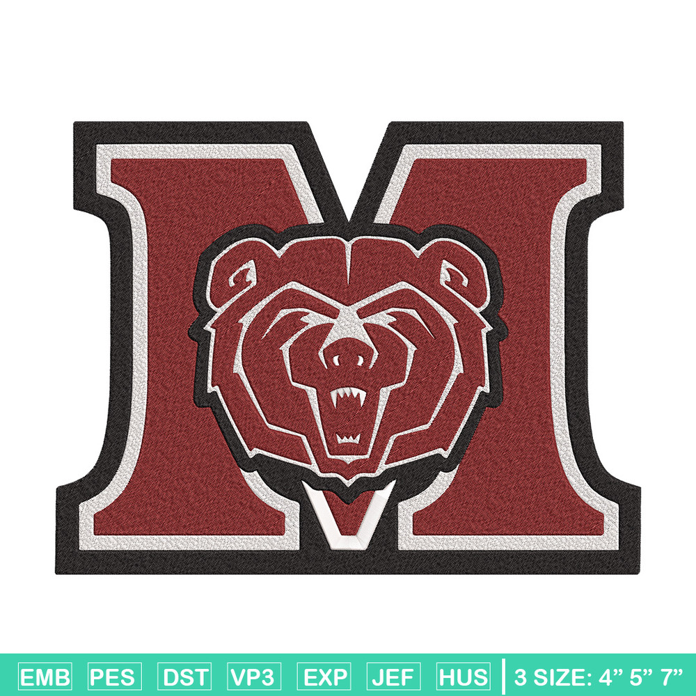 Missouri State logo embroidery design, MLB embroidery, Embroidery design, Logo sport embroidery, Sport embroidery.jpg
