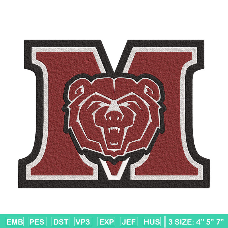 Missouri State logo embroidery design, MLB embroidery, Embroidery design, Logo sport embroidery, Sport embroidery.jpg
