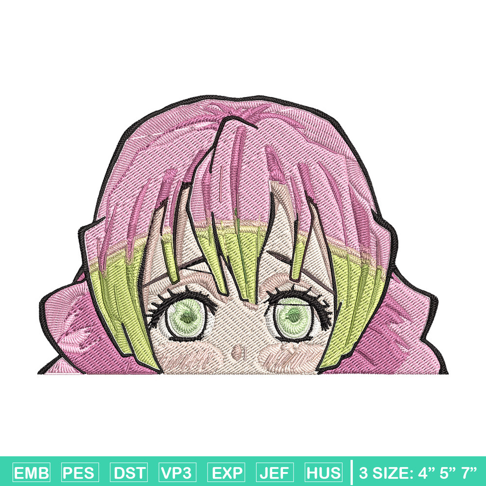 Mitsuri Peeker Embroidery Design, Demon slayer Embroidery, Embroidery File, Anime Embroidery, Digital download.jpg